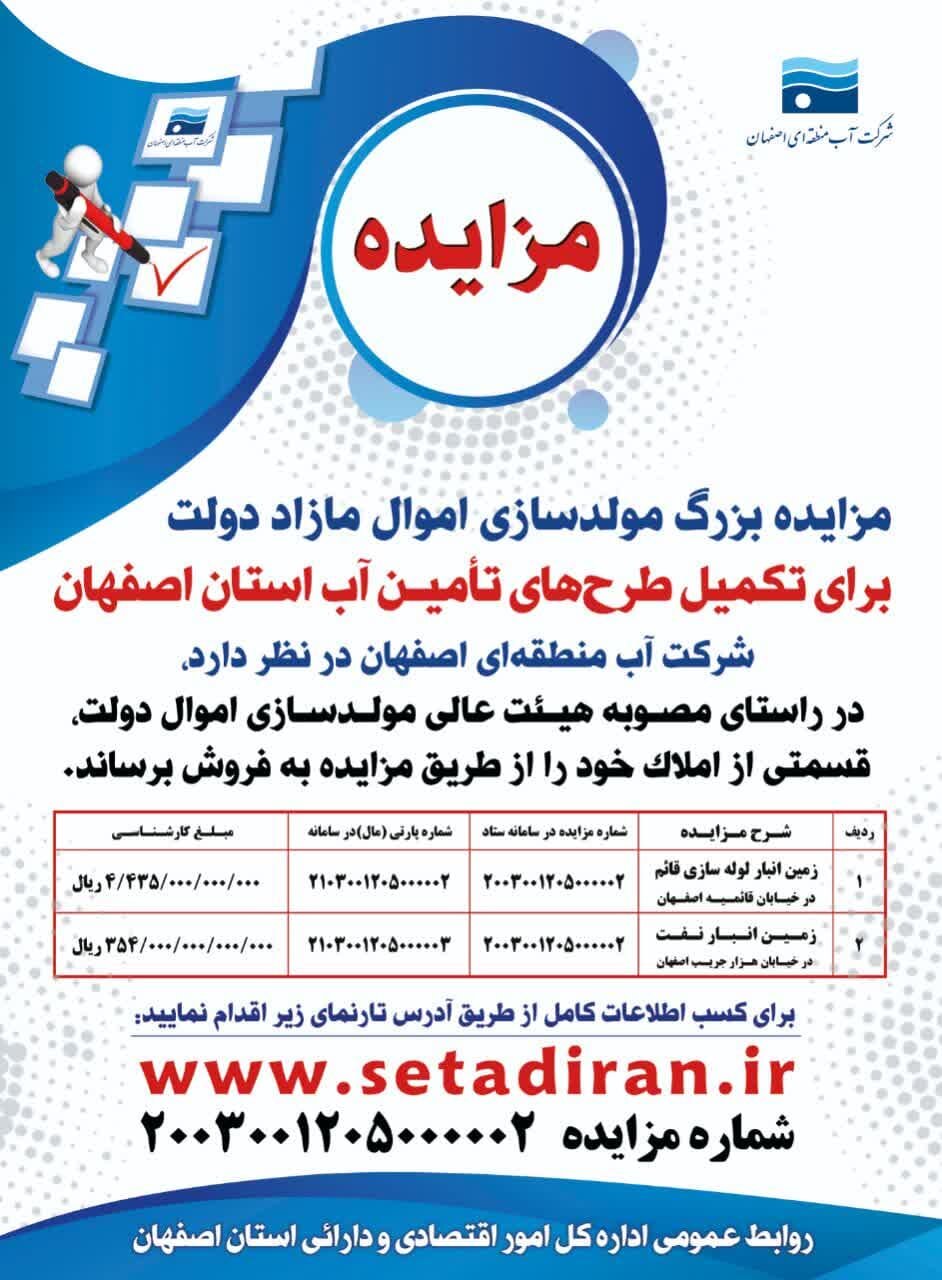 مزایده های اموال مازاد دولت