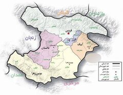 نقشه استان قزوین