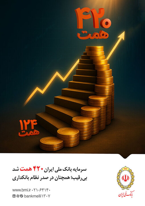 بانک ملی ایران با افزایش سرمایه ۴۲۰ همتی، پایداری اقتصادی را تقویت کرد