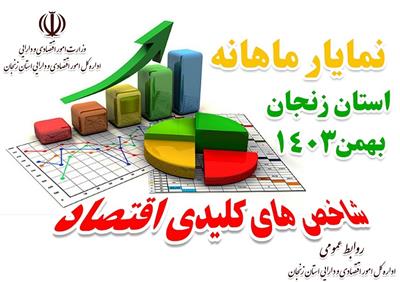 انتشار نمایار شاخص های كلیدی اقتصادی استان زنجان  منتهی به  بهمن ماه 1403